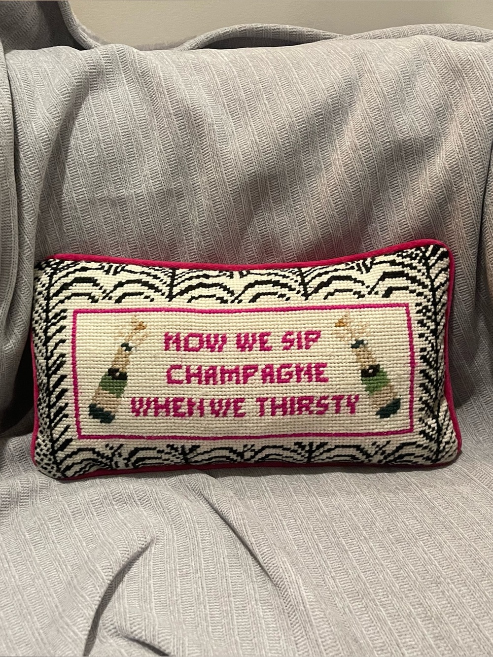 Furnish Now We Sip Champagne Pillow
